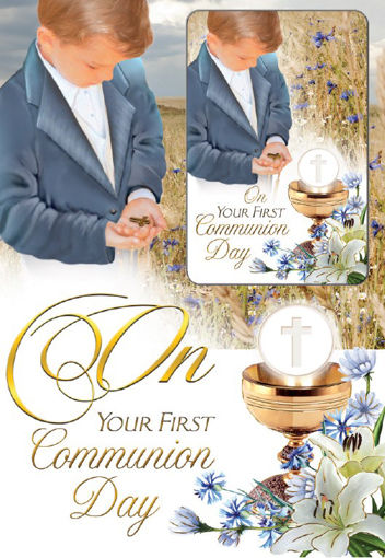 Picture of ON YOUR FIRST COMMUNION DAY CARD BOY
